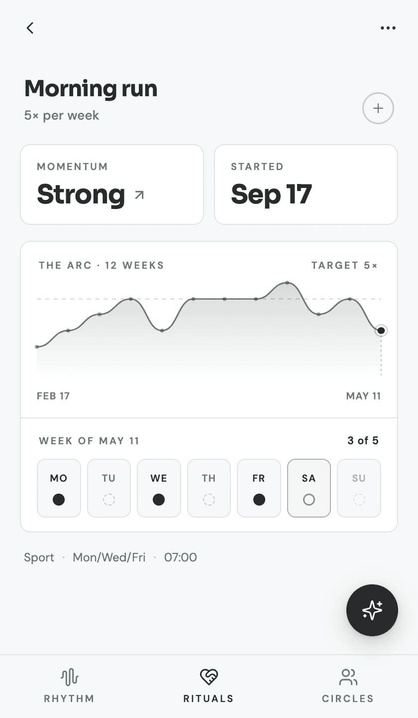 Strive Arc visualizing twelve weeks of consistency